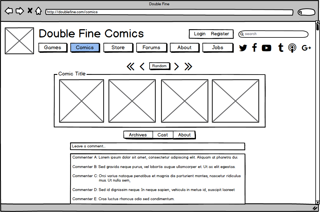 Comic Page Wireframe