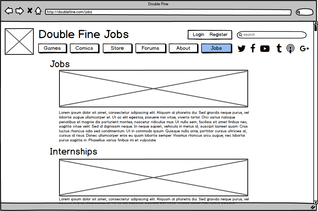 Jobs Page Wireframe